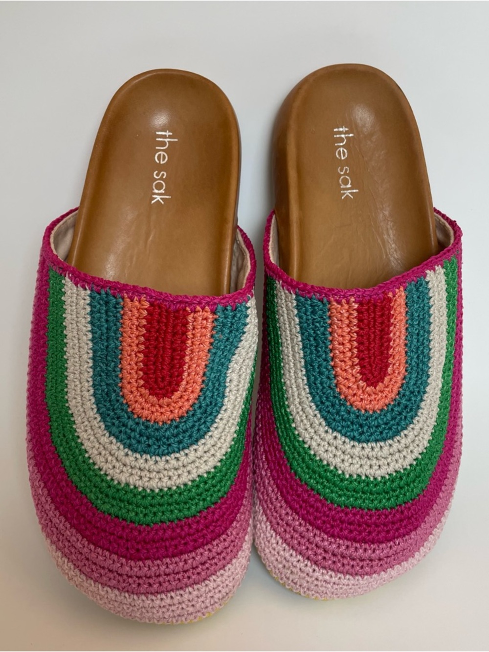 The Sak Multicolor Crochet Mule / Clog – Pink, Green & Cream – Size 8 🌸✨ - Picture 4 of 15